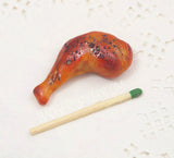 Miniature CHICKEN LEG, Baked or BBQ, BJD Doll or Dollhouse Food Prop