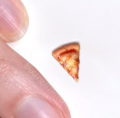 Micro PIZZA SLICE 1/24 or 1/48 Dollhouse Scale Prop, any custom toppings