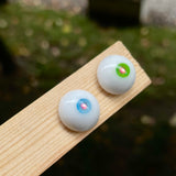 14mm BJD EYES, fantasy odd pair, green and blue heterochromia, handmade