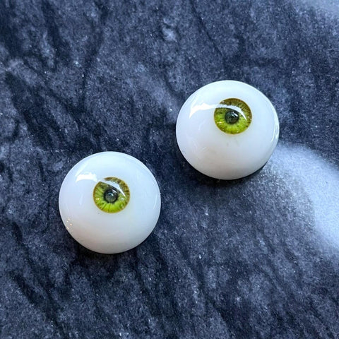 14mm BJD EYES, green with smaller iris, handmade