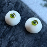 14mm BJD EYES, green with smaller iris, handmade