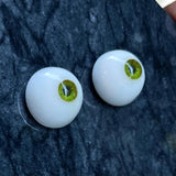 14mm BJD EYES, green with smaller iris, handmade