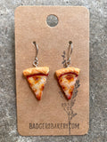 Miniature PIZZA EARRINGS, CUSTOM Flavors, Dangle or Studs, Food Jewelry