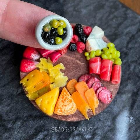 Realistic Dollhouse Charcuterie Board, 1/12 Scale Miniature, Large Cheese Platter