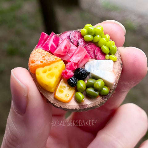 Realistic Dollhouse Charcuterie Board, 1/12 Scale Miniature, Medium Cheese Platter