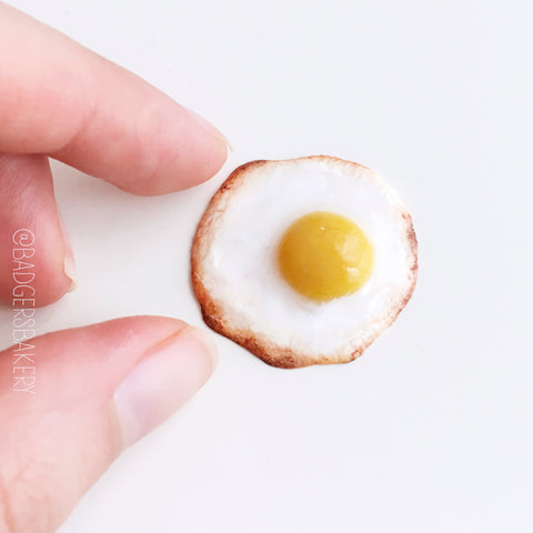 FRIED EGG Miniature, Doll Food for BJD dolls and dollhouses, sunny side up