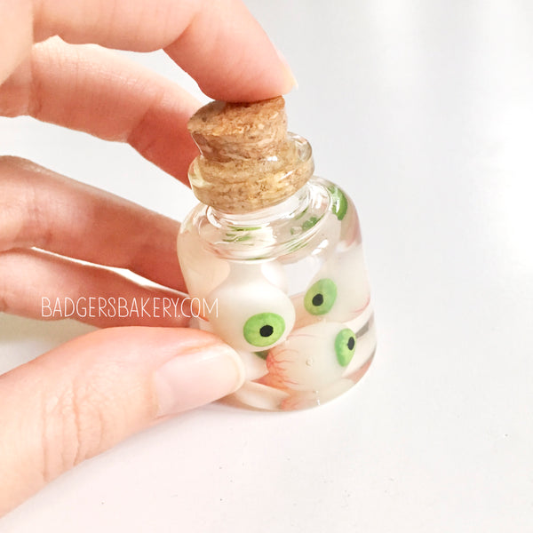 Creepy EYEBALLS Bottle / Jar Miniature Witch Doll Accesory HALLOWEEN PROP