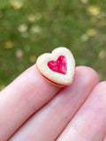 Heart-shaped Linzer Cookie with Jam, Fake Miniature Food for Dolls - sd, msd, yosd BJD, Blythe, Momoko