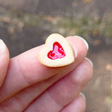 Heart-shaped Linzer Cookie with Jam, Fake Miniature Food for Dolls - sd, msd, yosd BJD, Blythe, Momoko