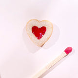 Heart-shaped Linzer Cookie with Jam, Fake Miniature Food for Dolls - sd, msd, yosd BJD, Blythe, Momoko