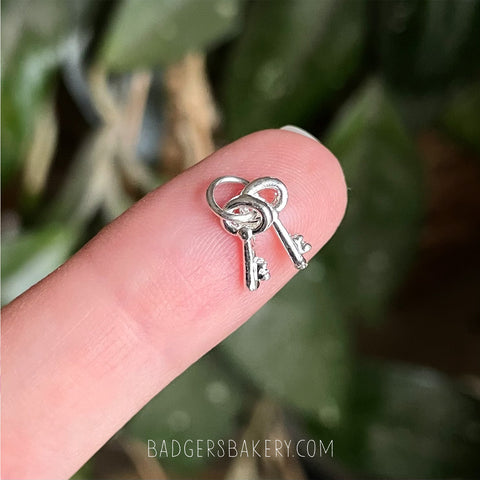 Dollhouse KEYRING, Miniature Silver Keys for 1/12 Scale Dollhouses and Dolls