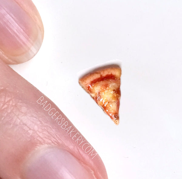 Micro PIZZA SLICE 1/24 or 1/48 Dollhouse Scale Prop, any custom toppings