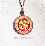 NEAPOLITAN PIZZA Margherita Necklace, Food Miniature Jewelry, Foodie Gift