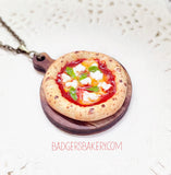 NEAPOLITAN PIZZA Margherita Necklace, Food Miniature Jewelry, Foodie Gift