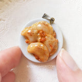 PIEROGI Necklace, Miniature Dumpling Pendant, Polish Cuisine, Food Jewellery