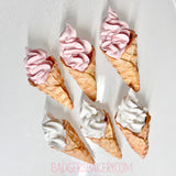 Miniature SOFT SERVE Ice Cream Cones, Summer Sweets for BJD, Blythe, Dolls in 1/6, 1/4, 1/3 Scale