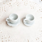GINGERBREAD SPA Earrings, Tiny Gingerbread Cookies in Miniature Cappuccino Cups, coffee earrings