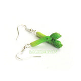 Green ASPARAGUS EARRINGS, Gift for Vegetarians and Vegans, Food Jewelry