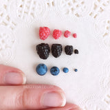 MINIATURE BERRIES 6 pcs, Raspberries, Blackberries, Blueberries, ANY SCALE Berry for Dolls and Dollhouses