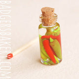 miniature pickled chili bottle, large
