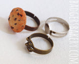 Miniature COOKIE RING, Sweet Miniature Food Jewelry, Chocolate Chip