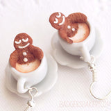 gingerbread cookie coffee cup earrings
