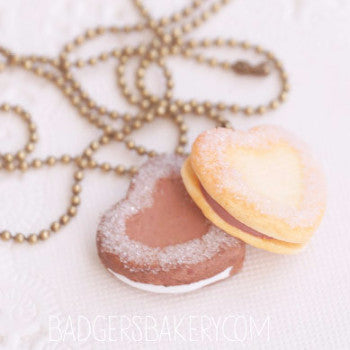layered heart cookie necklace