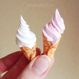 Miniature SOFT SERVE Ice Cream Cones, Summer Sweets for BJD, Blythe, Dolls in 1/6, 1/4, 1/3 Scale