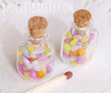 miniature jelly bean bottle, square