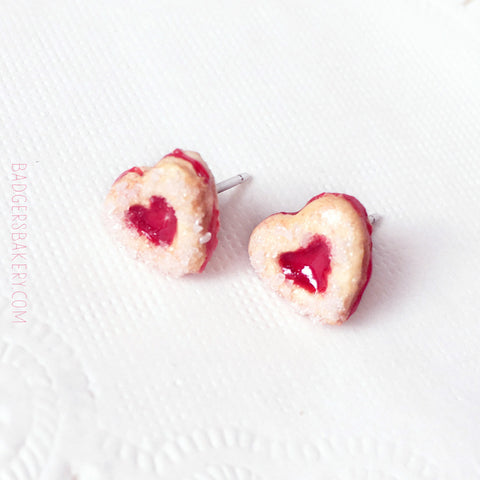 Linzer cookie studs