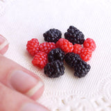 miniature raspberries and blackberries in 1/4 scale