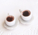 miniature coffee cups, black