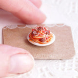 miniature spaghetti plate, 1/12 dollhouse scale